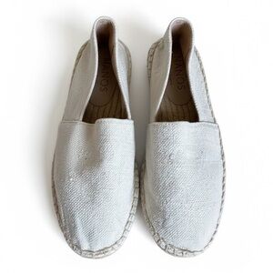 Nanos Canvas Espadrille Slip-On Flats Off-White Vacation Girls Size 4